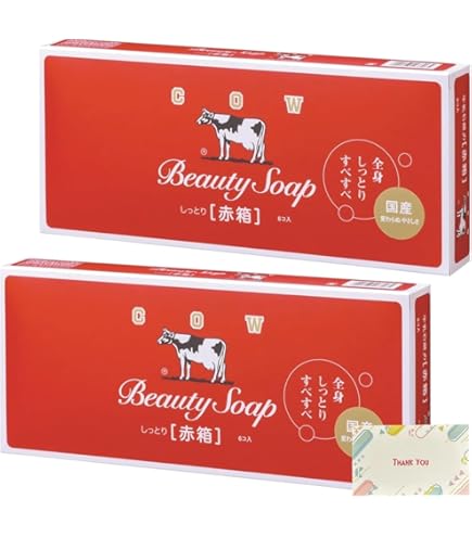 Amazon | カウブランド 牛乳石鹸 赤箱 石鹸 90g × 6個入 +おまけ付き